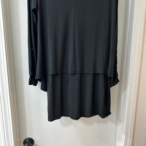 NWT White House Black Market Black Double Layer Tunic, Size M - Picture 8 of 11